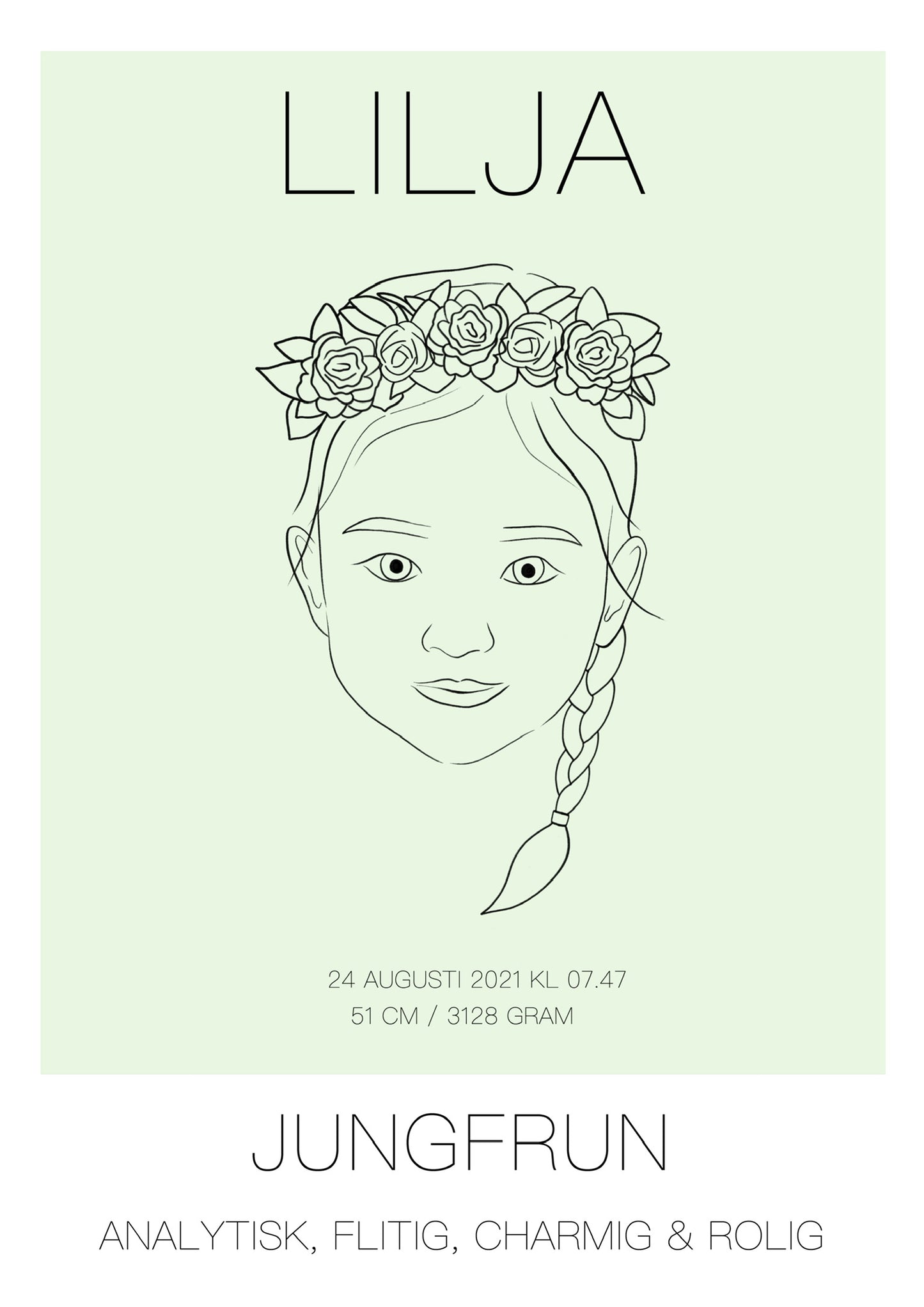 Poster Jungfrun Tjej