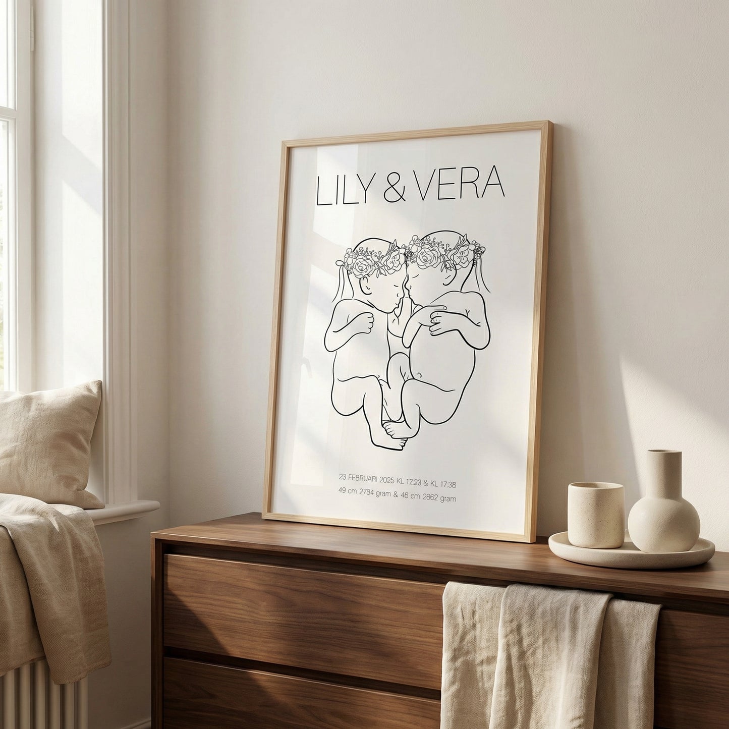Födelsetavla krans Tvilling