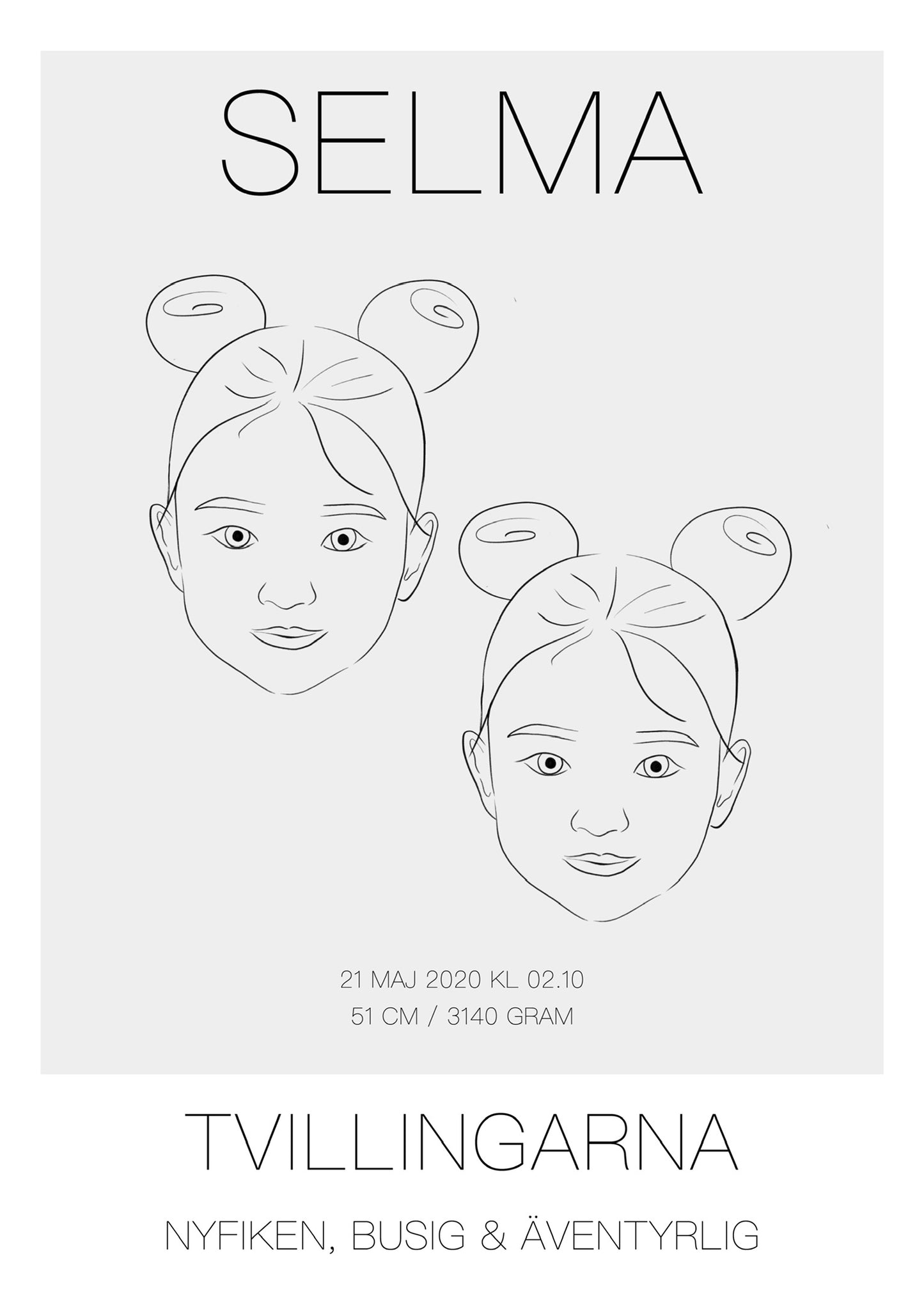 Poster Tvillingarna Tjej