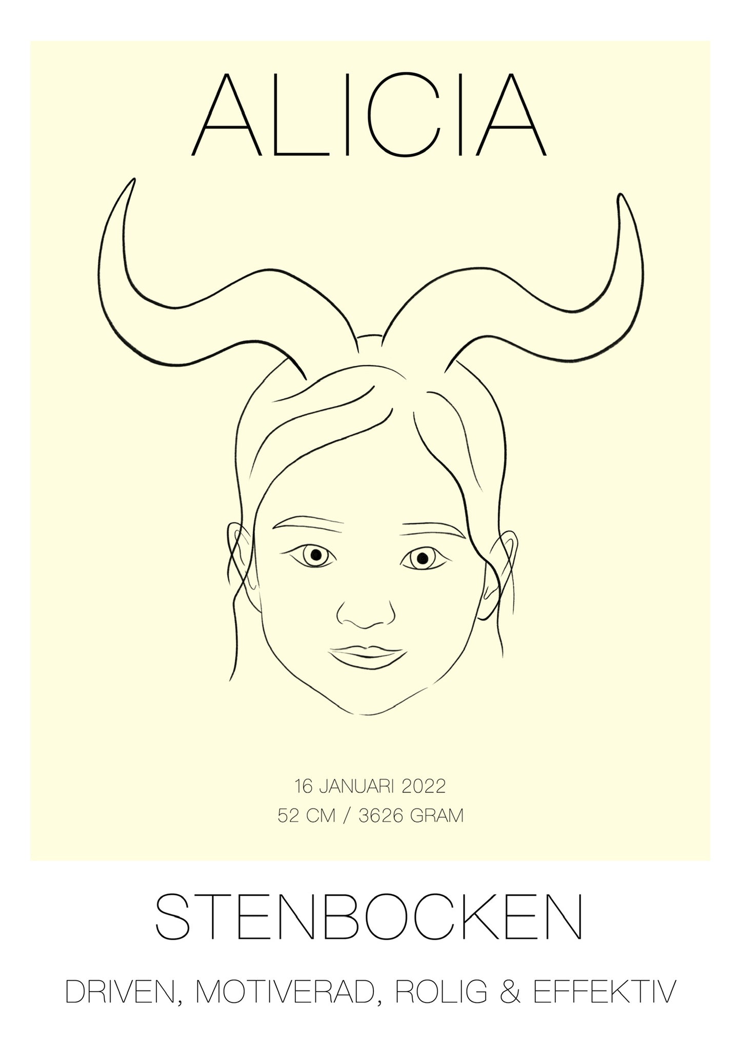 Poster Stenbocken Tjej