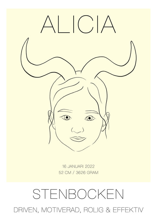 Poster Stenbocken Tjej