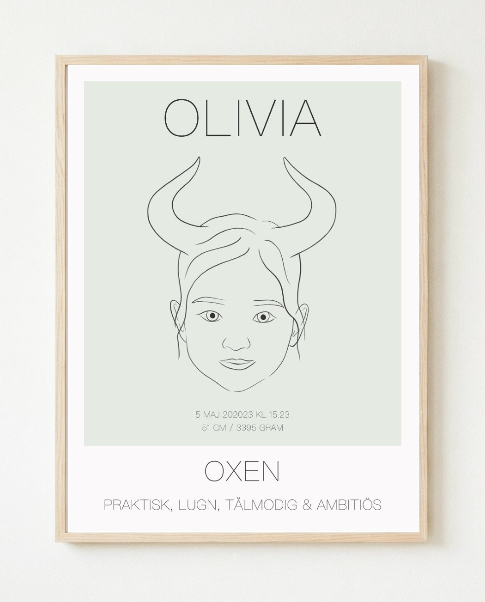 Poster Oxen Tjej